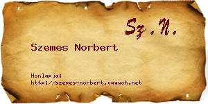 Szemes Norbert névjegykártya