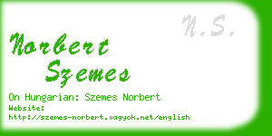 norbert szemes business card